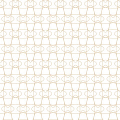 Geometric linear pattern, golden lines on a white background, interesting rounded lines and patterns