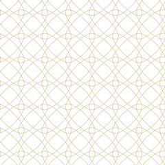 Naklejka premium Geometric linear pattern, golden lines on a white background, interesting rounded lines and patterns