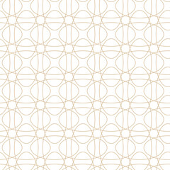 Geometric linear pattern, golden lines on a white background, interesting rounded lines and patterns