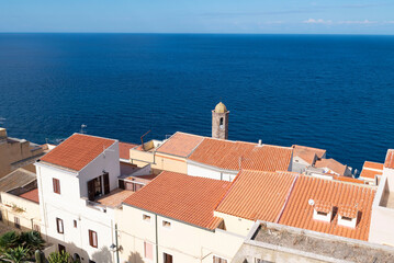 Obraz premium Castelsardo, Sardinia, Italy beautiful town on top of a hill.