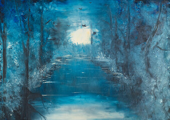 Semantic illustrations, abstract painting of natural visions	
