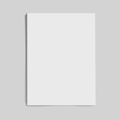 Blank paper brochure cover on transparent background. 