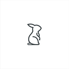Vector rabbit logo on the white background, inspiration symbol rabbit. 