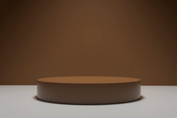 Set of realistic 3D round podium isolated on pastel color background