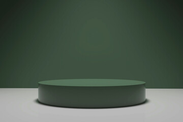 Set of realistic 3D round podium isolated on pastel color background