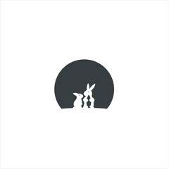 Vector rabbit logo on the white background, inspiration symbol rabbit. 