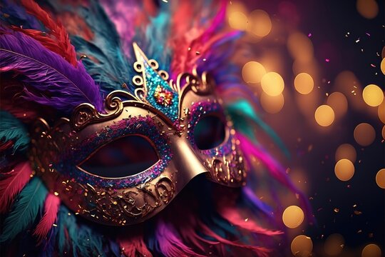 Masquerade Party Backdrop Luxurious Golden Mask Carnival Photography  Background Fiesta Mardi Gras Dance Photo Background Glitter Rose Glasses  Magic
