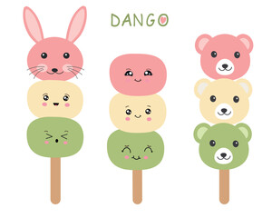 Vector Illustration Dango Colorful Style