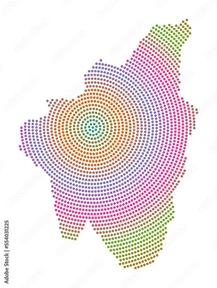 Poster lobos island dotted map. digital style shape of lobos island. tech icon of the island with gradiente