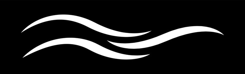 Water wave icon isolated on black background.  Modern flat water wave icon for web site, ocean design template and logo. Creative abstract concept, vector illustration