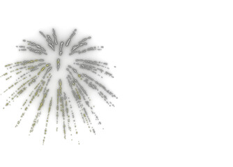 Isolated silver and yellow gold fireworks overlay