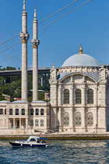 Fototapeta na wymiar Picturesque Buyuk mecidiye cami in Marmara strait. Istanbul, Turkey