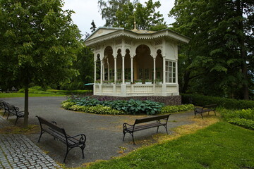 Public park in Jesenik in High Ash Mountains,Jesenik District,Olomouc Region,Czech Republic,Europe
