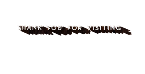 "Thank you for visiting" - 3D letters mounted to a wall, with well pronounced shade.
