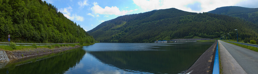 Lower water reservoir of the Dlouhe Strane Hydro Power Plant in Loucna nad Desnou in High Ash...