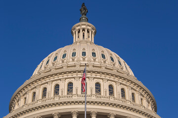 Fototapeta na wymiar Dome of the United States Capitol building in Washington DC