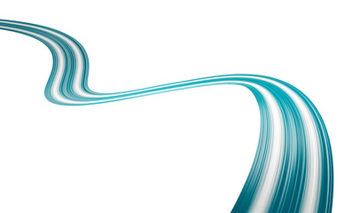 Teal ribbon awareness on a white background. Symbolic Post Traumatic Stress Disorder - PTSD. 3d illustration.