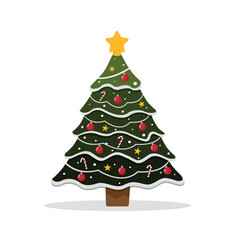 Christmas tree isolated on white background. Christmas tree with colorful ornaments. Christmas concept. Vector stock