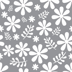 Seamless diaper pattern composed of floral. Small white flowers are used as elements, suitable for background and wrapping paper design.	