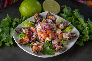 Choros a la Chalaca: Peruvian-Style Mussels.
