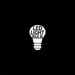 LED light lamp bulb icon isolated on dark background