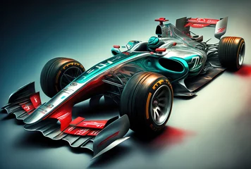 Schilderijen op glas a Formula 1 racing vehicle. Generative AI © 2rogan