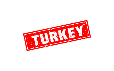 TURKEY rubber stamp with grunge style on white background
