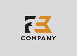 Abstract Initial Letter PB FB F3 Logo. Geometric Line Isolated on Grey Background. Suitable For Business and Branding Logos. Flat Design Vector Template Elements