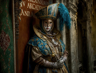 Carnevale de Venezia Venizianischer Karneval Venedig Generative AI Digital ART Illustration