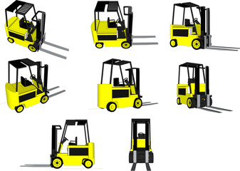 Forkliff heavy equipment vector design with white background