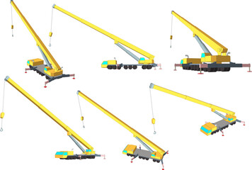 Crane heavy equipment vector design with white background