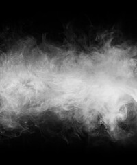Abstract smoke texture over black. Fog in the darkness.