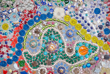 colorful mosaic in the  tile background.