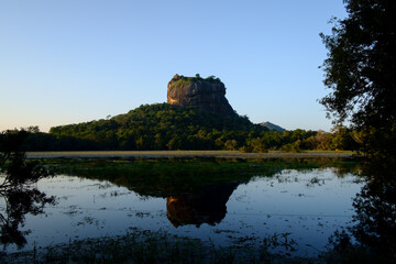 Fototapeta na wymiar One of the most visited sites in Sri Lanka. Sigiriya rock used the house a fortress and is categorised as a World Heritage Site.