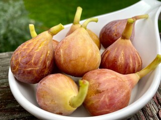 Freshly Picked Celeste Figs Laid Out on a Plate 