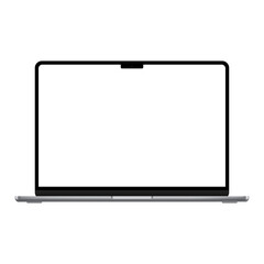 Laptop mockup with blank screen isolated and transparent. latest version laptop mockup.