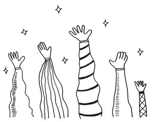 Applause hand draw on white background.