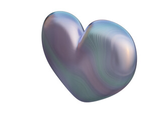Lovely metal heart. 3d render.