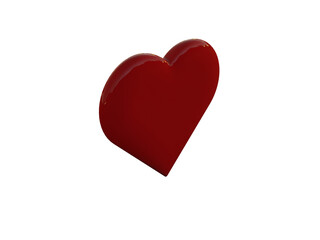 Lovely red heart. 3d render.