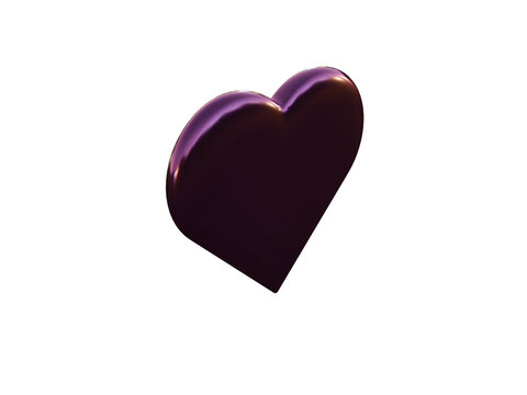 Lovely metal heart. 3d render.