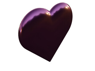 Lovely metal heart. 3d render.