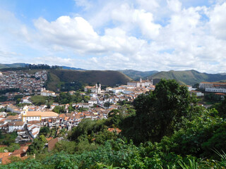 Fototapeta na wymiar Ouro Preto is a colonial city in the Serra do Espinhaço, in the east of Brazil. It is known for its baroque architecture, which includes bridges, fountains and squares