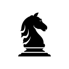 knight chess piece symbol, vector template, logo minimalist horse.