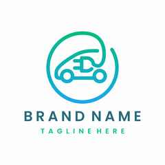 Fast Charge Electric Vehicle Car Logo Design