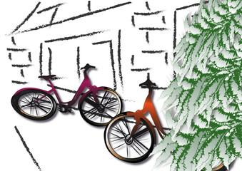 Fototapeta na wymiar bicycle in the city