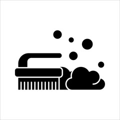 Cleaning Brush icon, out line vector icon Web icon simple thin line vector illustration on white background.