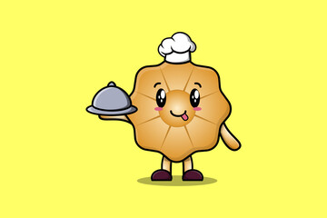Cute Cartoon chef Cookies mascot character cute style design illustration