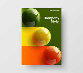 Amazing poster vector design concept. Creative 3D balls handbill layout.