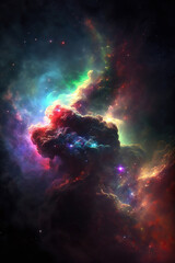 Obraz na płótnie Canvas Abstract cosmos, space nebula as a background or wallpaper. AI 