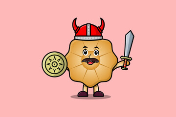 Cute cartoon character Cookies viking pirate with hat
